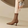 Women Stretch Ankle Boots Sexy Pointed Toe Short Botas Shoes Fashion Partys Stiletto High Heel Socks Botas Botas De Mujer