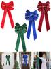 1Pc Christmas Flannelette Bow Blue Green Red Burgundy Flannelette 27 * 60 Cm Big Bows For Shopwindow Wedding Party Decorations
