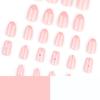 Klasické francouzské bílé nositelné nehty Valentýn Mašle Nail Art Umělé nehty Střední a krátké čtvercové nositelné nehtové dílky