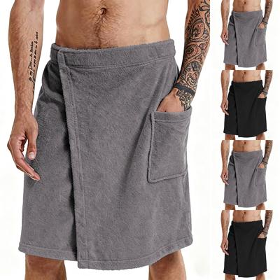 Toalha de Banho Vestível Masculina Robe com Bolso Toalha de Praia