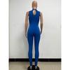 Women's Summer Hollow Tie Up Irregular Sleeveless Backless Tight Jumpsuit