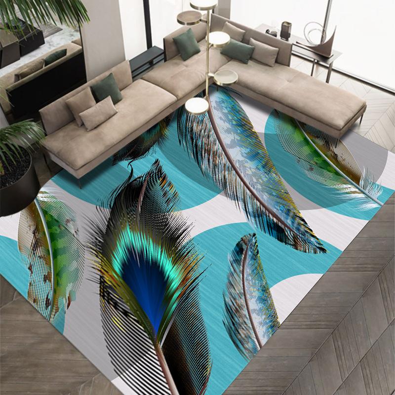 3D moderní jednoduchý tištěný péřový koberec Obývací pokoj Rohožka na celé podlaze Ložnice Deka do postele Studijní Rohož na stůl a židle