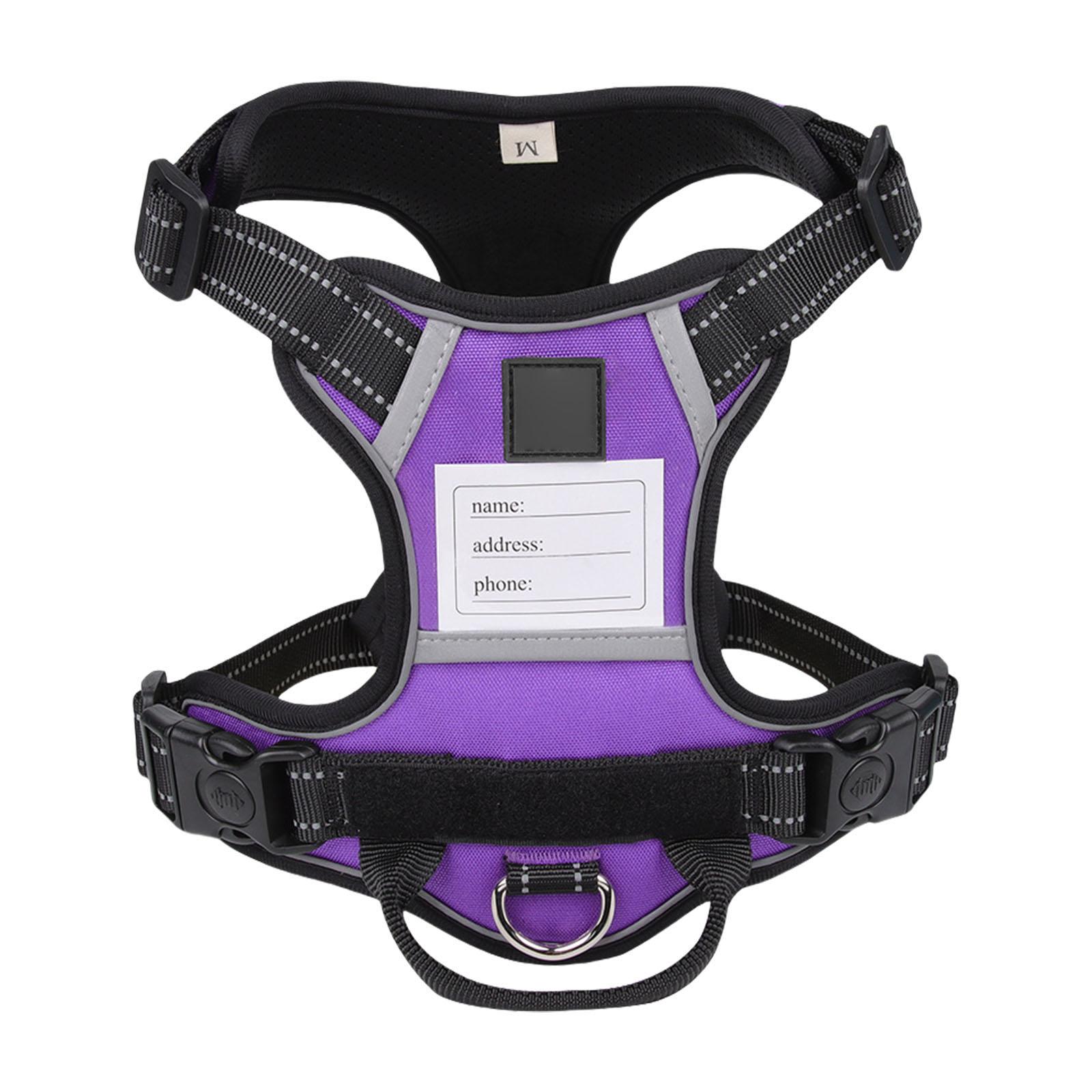 

Dog Harness Nameplate Vest Adjustable Training Vest Pet Strong Training Walking Swimming Hiking Nameplate фіолетовий