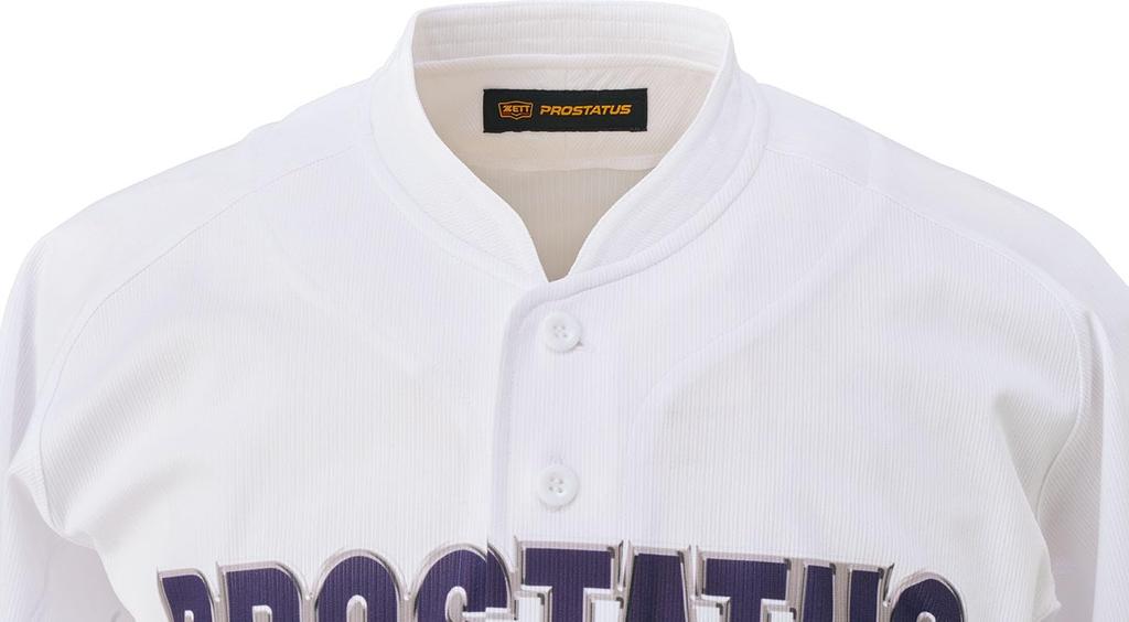 ZETT Baseball Pro Collar Uniform Imitation Open White Size BU545MT Top, Status, Stand-Up Shirt, Style, (1100), O,