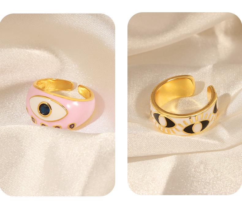 Men's Adjustable Retro Demon Eye Enamel Ring