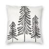 Pine Trees Black Ink Pillowcase Polyester Linen Velvet Creative Zip Decorative Room Cushion Cover X