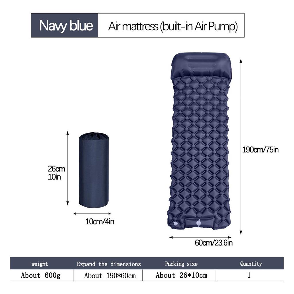 Ultralight Portable TPU Inflatable Camping Pad - Moisture-Proof, Single/Double, Foot-Press Design