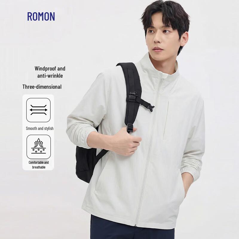 Romon Men s Stand Collar Anti-Wrinkle Casual Jacket M