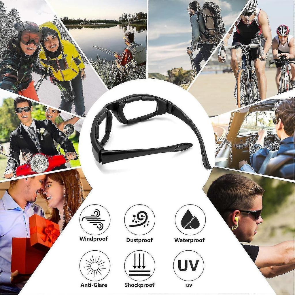 3 Pair Motorcycle Riding Glasses Padding Goggles Uv Protection Dustproof Windproof Motorcycle Sunglasses For Outdoor Actives