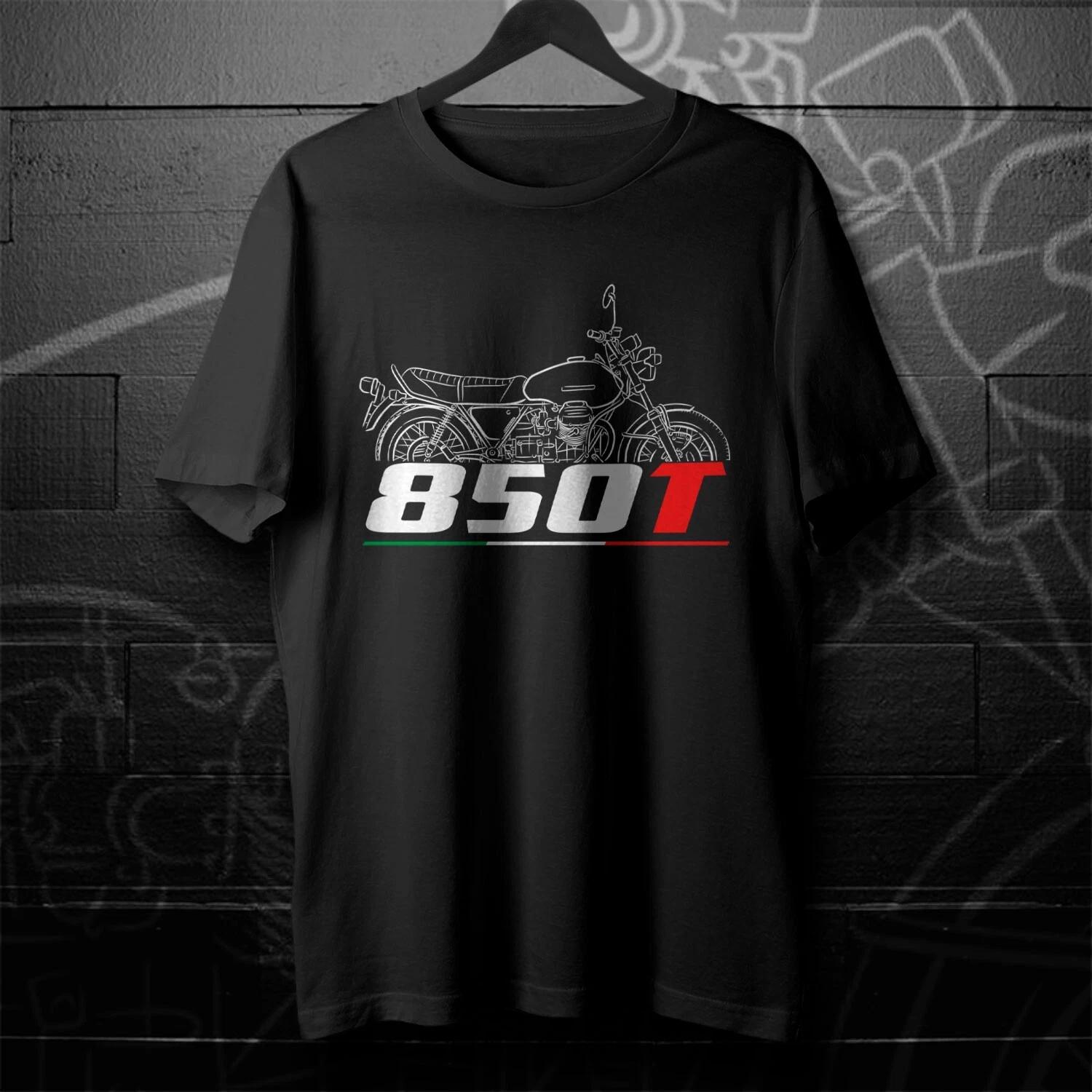 Black men s and women s T-shirt For Moto Guzzi 850T 1973-1975 Fans S
