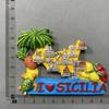 Sicile, Italie Carte des arbres fruitiers Aimants de réfrigérateur Souvenir touristique Autocollants pour réfrigérateur Décoration de maison commémorative