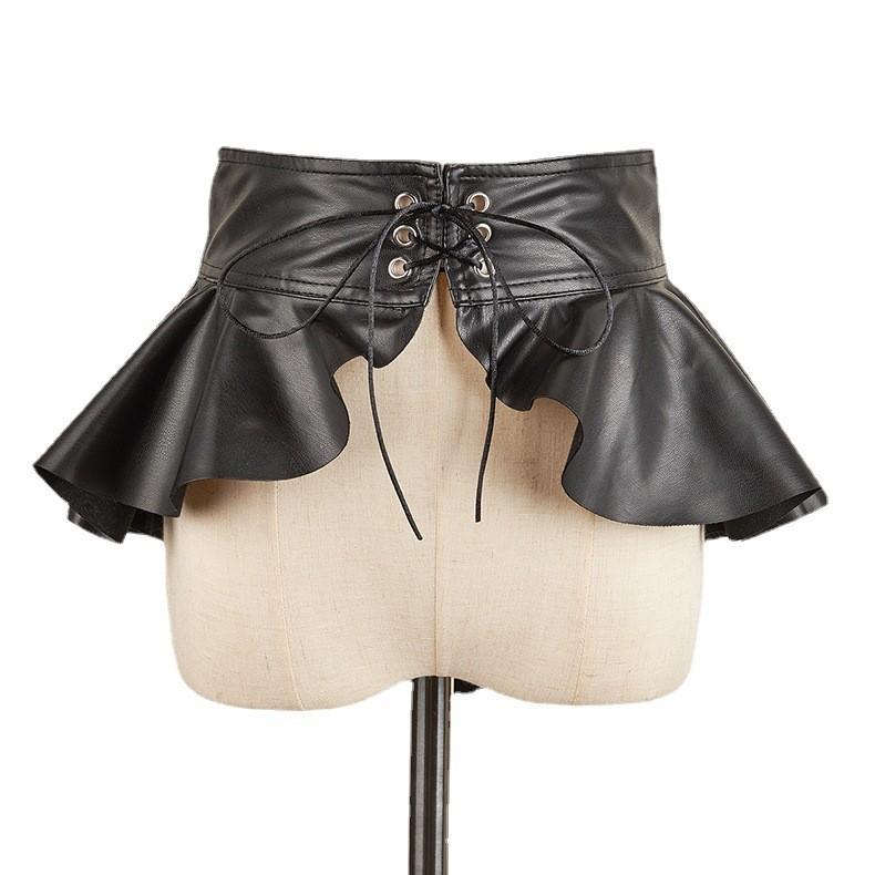 Fall Elegant Faux Leather Waist Belt With Hook Closure For Dresses And Tunics