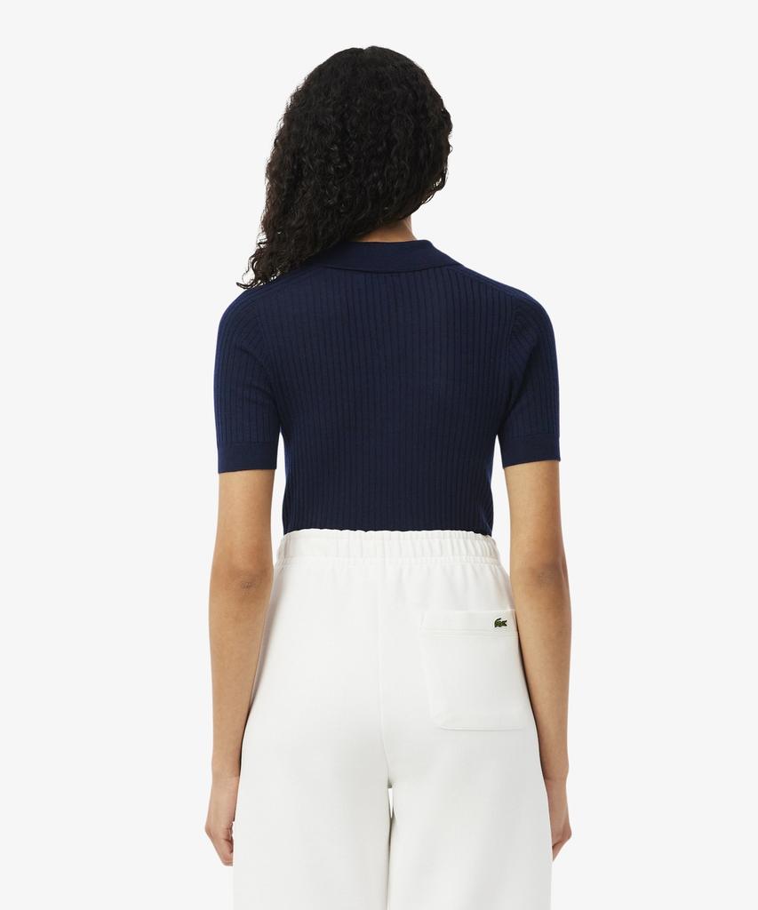LACOSTE Women'S Fine Merino Wool Sweater Polo Shirt Af9984-56G 166