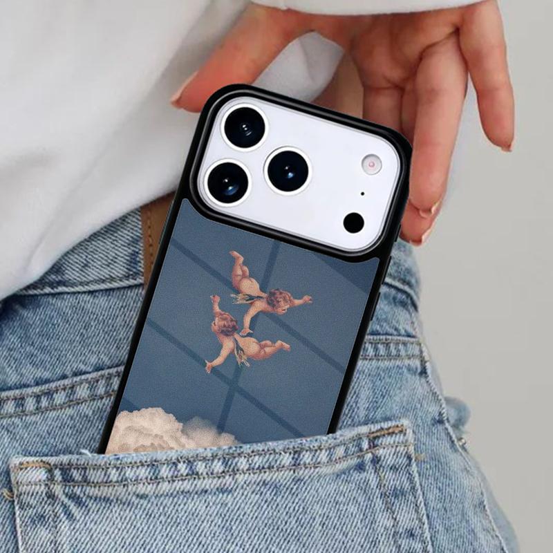 Angels Aesthetic Clouds Sky Phone Case for iPhone 16e 15 14 13 12 17 Pro Max Plus Air 17pro Cover Coque