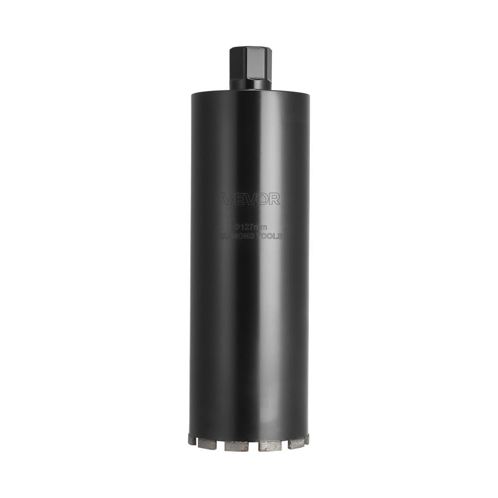 Core Drill Bit, 127 mm Diameter, 356 mm Drilling Depth, 1-1/4 in-7 Internal Thread, High-Precision Welding Technology, Wet Diamond Core Bit for