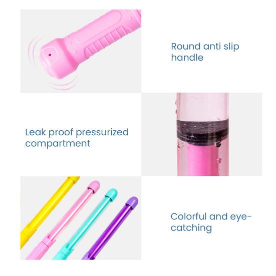 Water Shooter Toy for Kids Sparklers Effect High Pressure Beach Water Squirter Lightweight Pulling Tube Design Water Fight Toy
