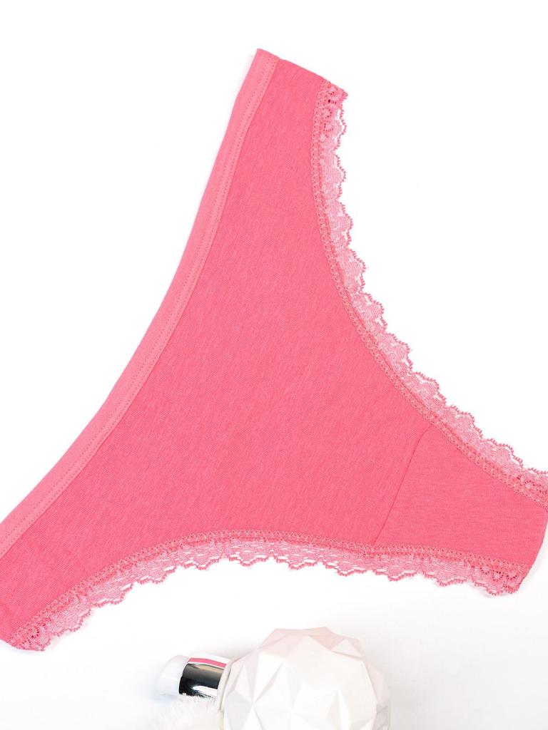 Cotton Thong with Lace Trim ISSA Plus