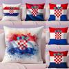 Republic of Croatia Flag Cushion Cover Plush Fabric Soft DoubleSided Printed Sofa Warm Winter Home Gift Pillow Cover