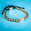 [Micro-Set Bead Bracelet] Luxury Micro-Set Square Crown Bead Adjustable Size Men's Gorgeous Braided Bracelet