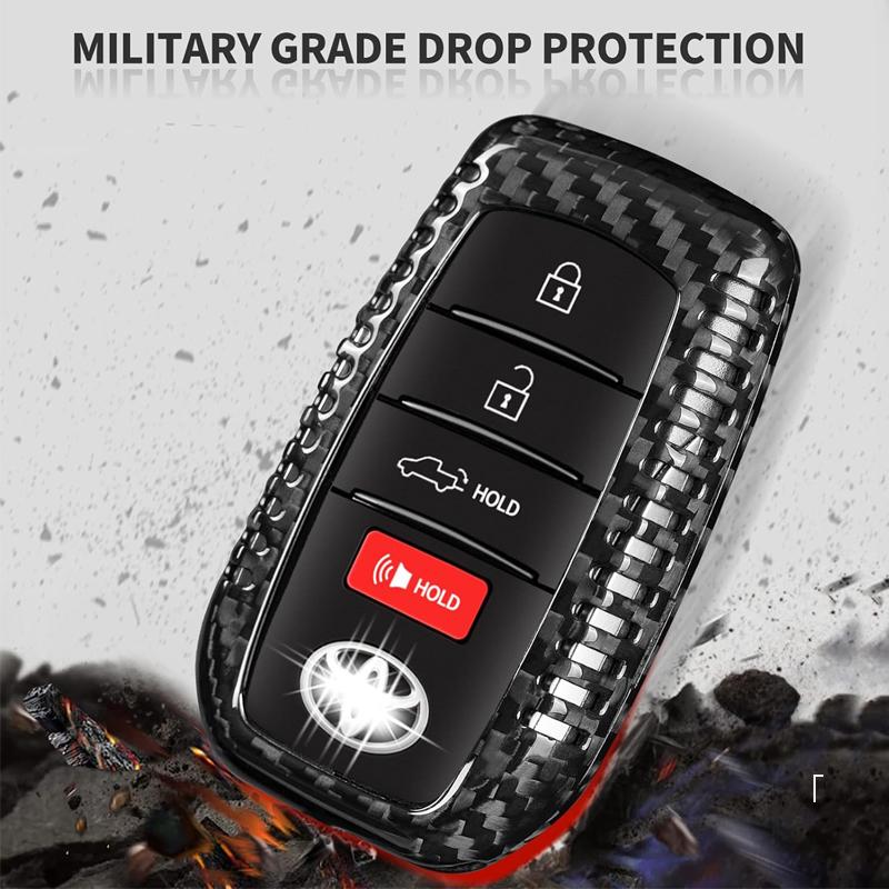 Key Cover for Toyota Tundra Carbon Fiber Key Shell Protector Case for Toyota Tundra Sequoia Venza Sienna RAV4 Accessories 2024