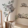 Cartoon Koala On Branch Wall Stickers Cute Self-Adhesive Wall Decals for Bedroom, Living Room, Hallway and Kids Room Decor