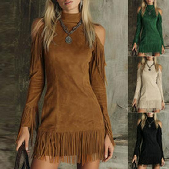 Autumn 3D Floral Long Sleeve Short Dress with Decorative Buttons
