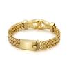 Rock And Roll Hip-Hop Stil Dubbelradig Köl Guld Herr Titanstål Armband