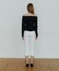 REORG Pap Off Shoulder Tie Blouse Black