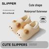 Waterproof Anti-slip Kitten Backless Cotton Slippers with Thick Plush Sole and Cartoon Design for Girls and Kids - New 2025 Style