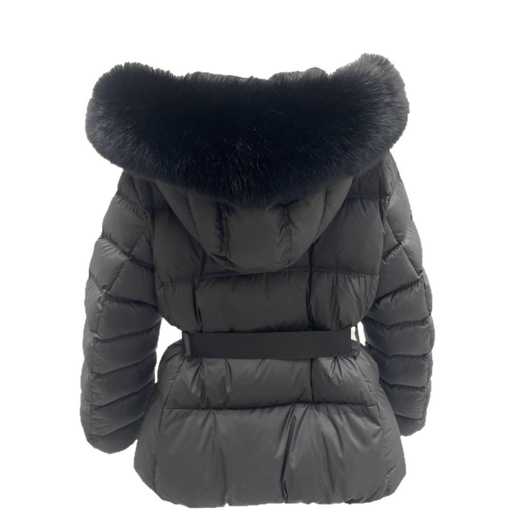 2026 Winter Slimming Cotton Jacket with Big Fur Collar and Belted Waist