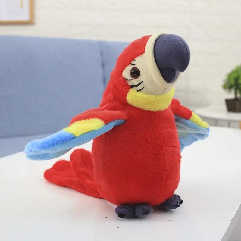 Talking Macaw Parrot Repeat What You Say Stuffed Animal Plush Toy Electronic Record Animated Bird Speaking Parrot Pet Plush Toys