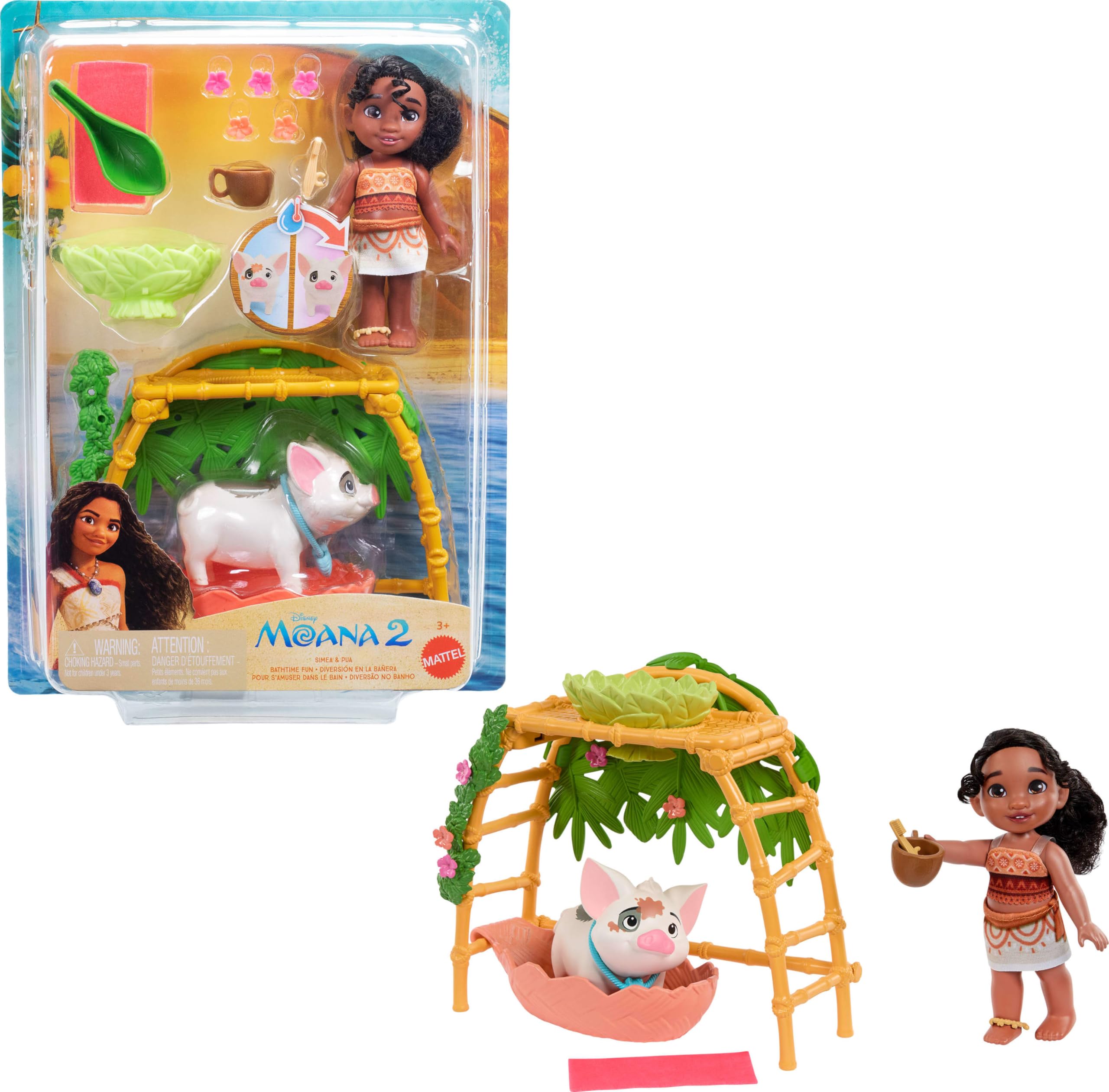 

Mattel Disney Moana 2 Shimea Poor Bathtime Fun Playset with Fashion Animal Bathtub and Toys & Dolls, Friends, Accessories, 10+ Movie-Inspired
