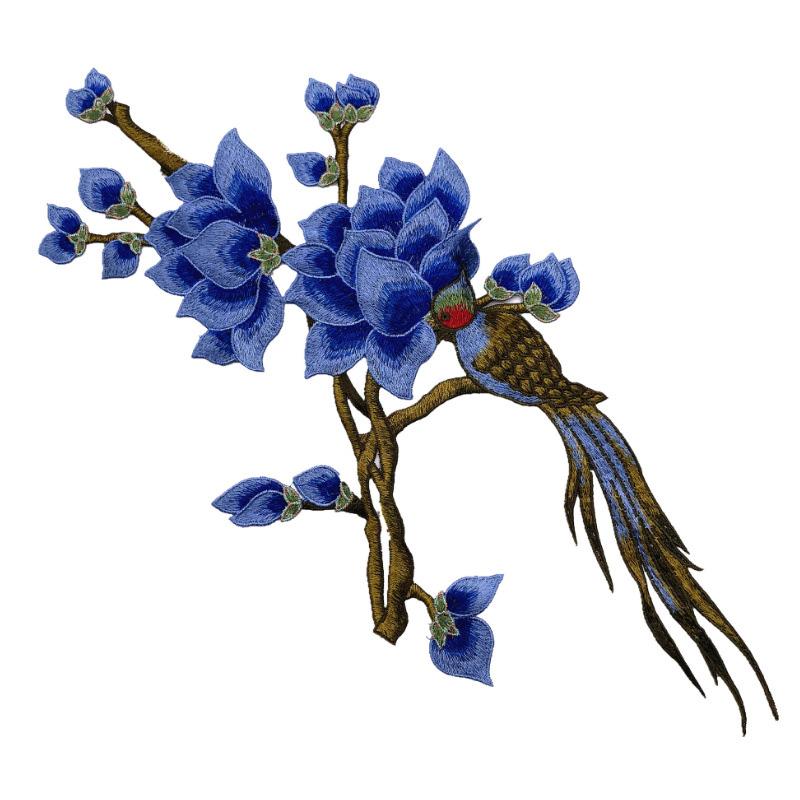 1 Set Applique Repair DIY Patches For Jeans Hat Embroidered Magnolia Bag Clothes Fabric Stickers Embroidery Flower