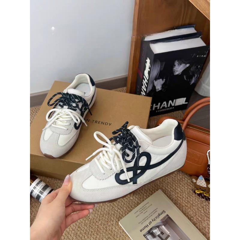 

Retro contrasting color splicing ballet women s new comfortable, light and casual 35 белый