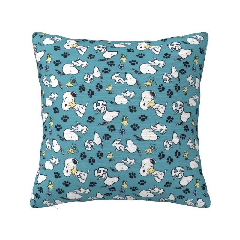 Custom Disney Snoopy Woodstock Cartoon Beagle Pillow Home Decorative Nordic Cushion Decoration Salon Square Pillowcase
