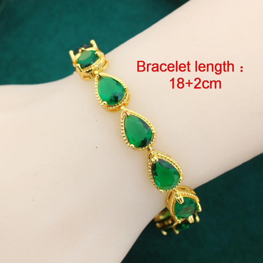 Luxus Mehr Stil Grüner Zirkonia Armreif Vergoldet Hochzeitsschmuck Geschenk Für Frauen