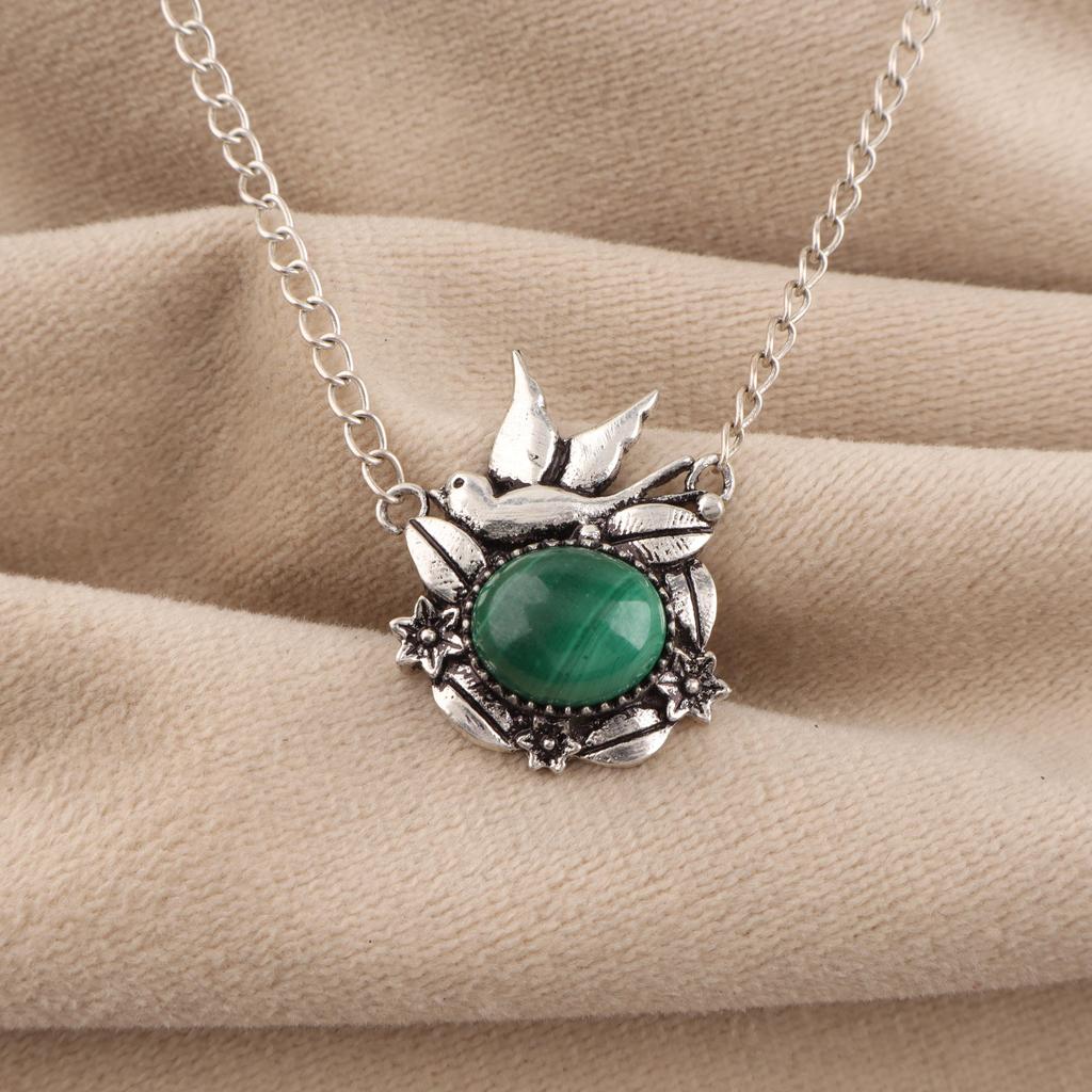 Natural Malachite Gemstone 925 Sterling Silver Partywear Pendant 0.5" Women Jewelry For Birthday Gift CP-43-25