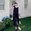 Black new product super good-looking suspender dress women's summer dopamine high-end seaside vacation beach vest long dress