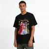 Saisonale Grüße Anime-Mädchen Print Top Festliches Cartoon-Katzenmuster Lässiges Basic-Shirt Reines Baumwoll-T-Shirt