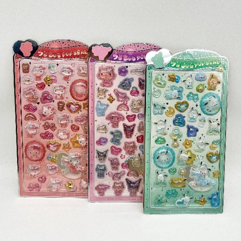 Best-Selling Minions Kuromi Melody Kt Cat Solid Three-Dimensional Crystal Sticker With Drip Adhesive Decorative Sticker