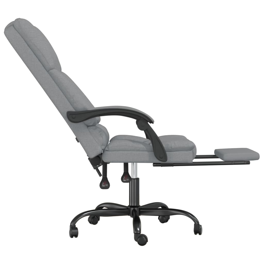 Office Chair with Massage Function Light Grey Fabric