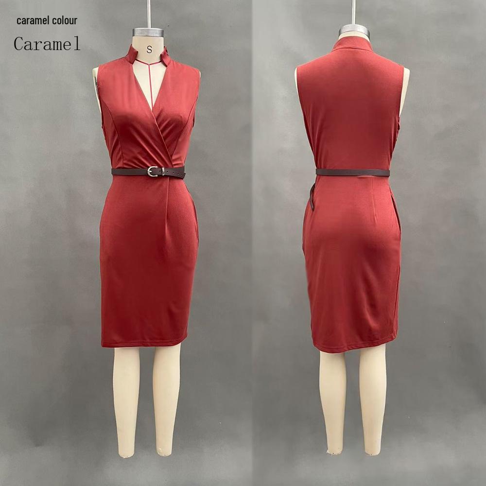 Elegant Casual Sleeveless Belted Pocket Dress (2026)