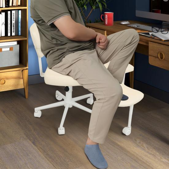 Sedia da Ufficio a Gambe Incrociate, Sedia da Scrivania ADHD, per Adulti, con Ruote, Supporto Lombare Criss e Altezza Regolabile