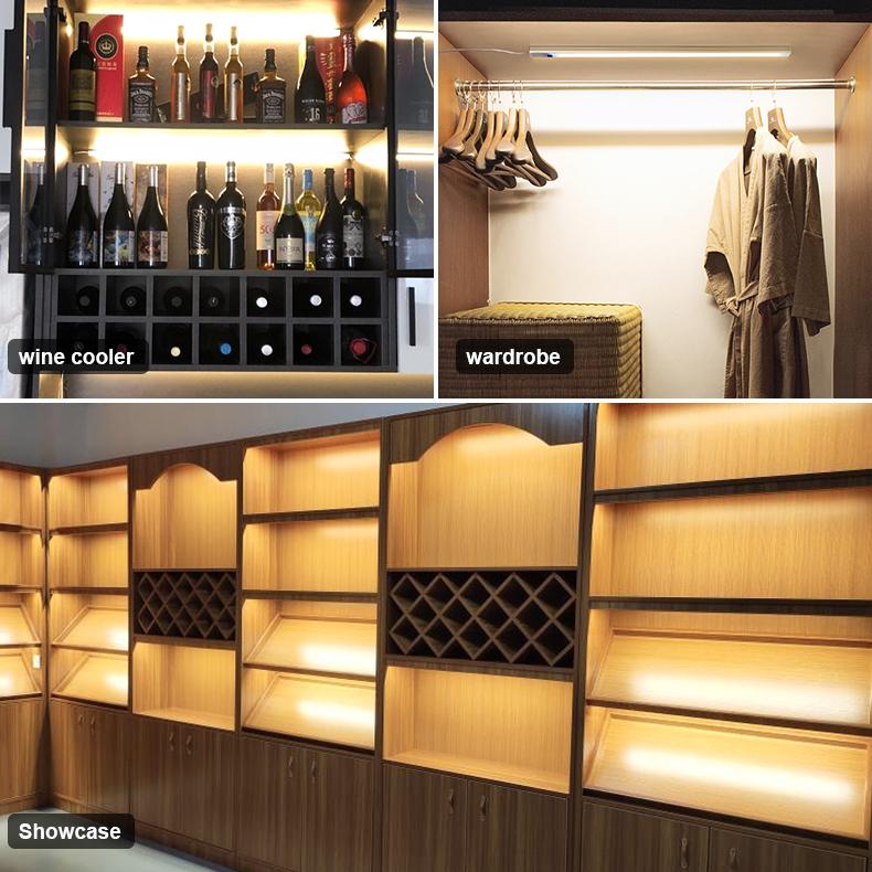 Hand Sweep Motion Sensor LED Lights Aluminum Bar Light Display Cabinet Wardrobe Lamp Backlight For Kitchen Night Lighting DC12V
