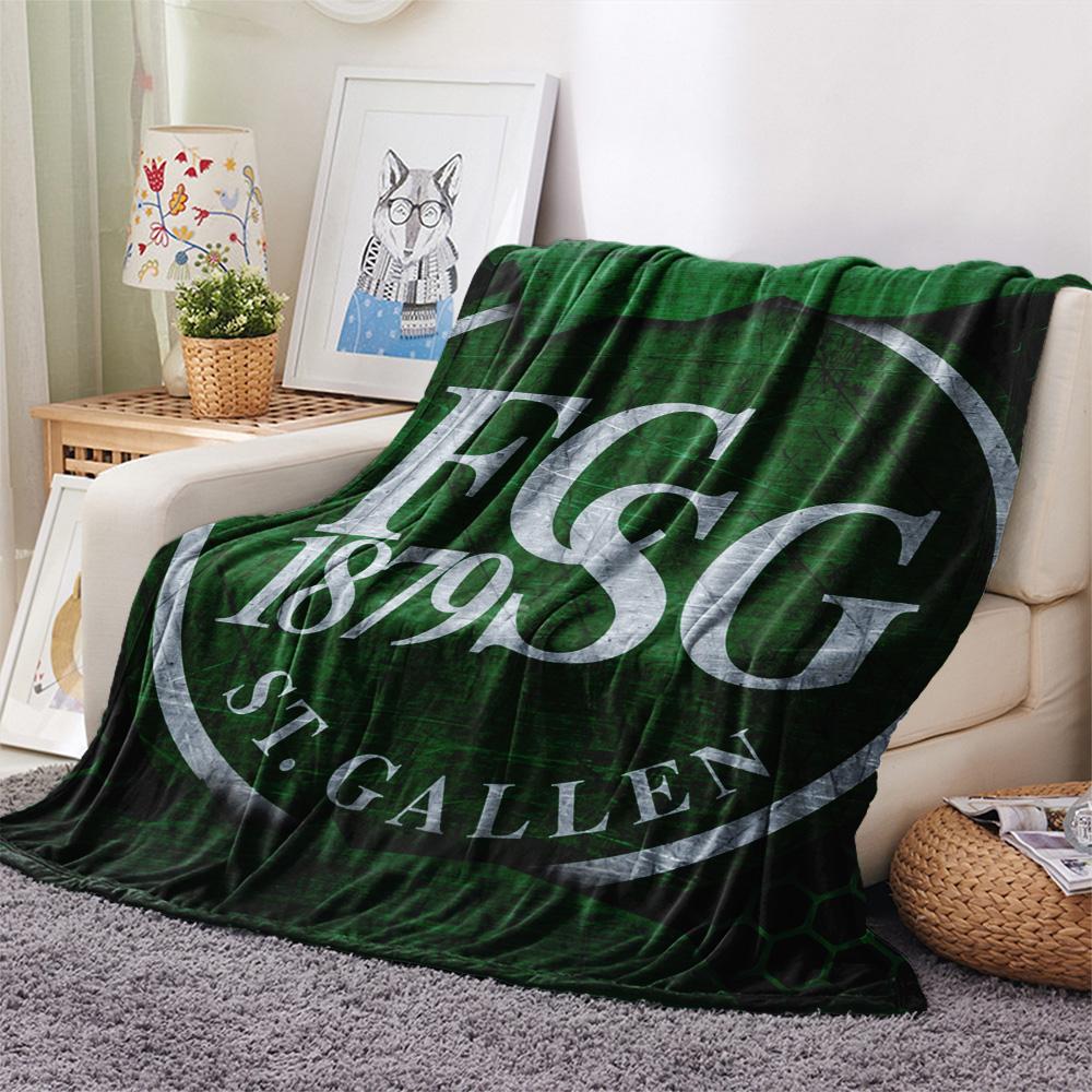 St. Gallen Voetbalclub Print Flanellen Deken, Hoge Kwaliteit Comfortabel voor Alle Seizoenen, Woondecoratie, Warmte en Comfort