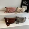 Moda Coreana Stampa Carina con Fiocco Marsupi da Ragazza Cintura Regolabile Borse a Tracolla Casual da Donna Borsa da Vita Streetwear