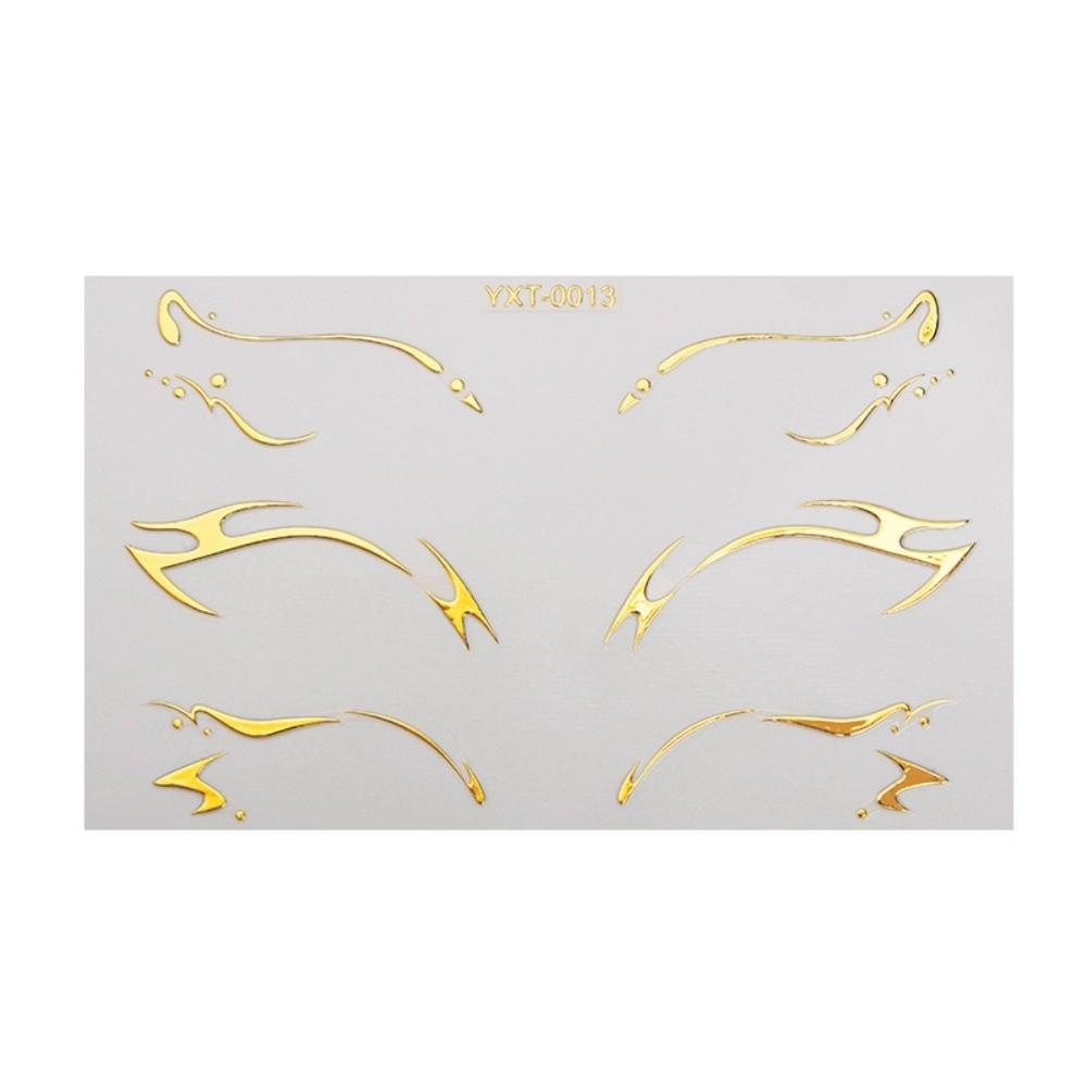10 Stück Aurora Eyeliner Augenbrauen Tattoo Aufkleber Wasserdicht Metallische Make-up Patches Gesichtskunst