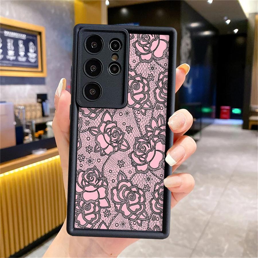 Coque de téléphone motif dentelle créative pour Samsung Galaxy S26 Ultra S22 S24Ultra S23 FE S25 S25 Edge S21 S20FE S24 Plus