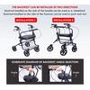 Walking Aid With Seat Basket And Wheels New Foldable Elderly Rollator Red / Blue Auxiliary Travel Shopping Elderly Walker