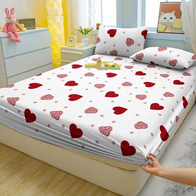 1 Lenzuolo con Angoli Matto Stampato a Cuore Semplice Moderno, Copriletto Stampato per Camera da Letto, Biancheria da Letto (Federe escluse)